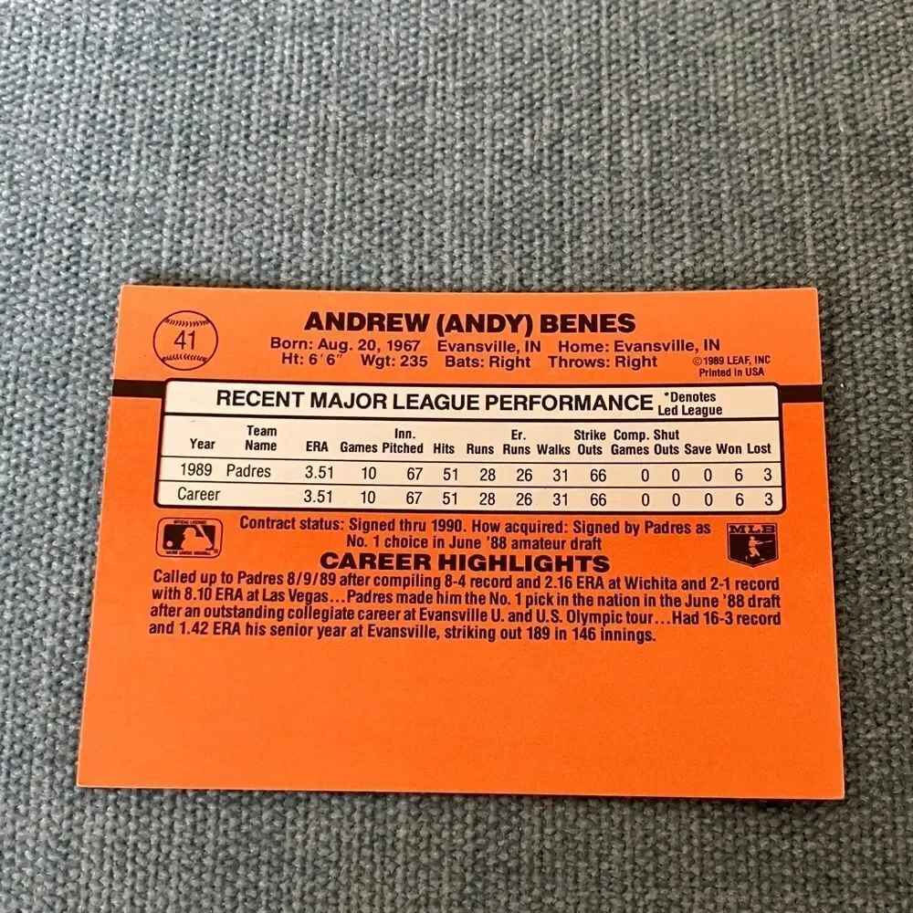 1990 Donruss San Diego Padres Rated Rookie Baseball Card Trading Card